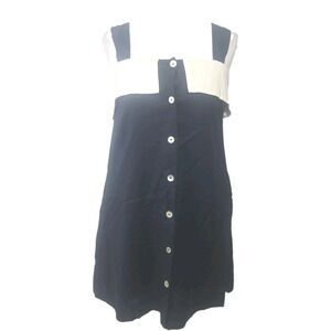 MABLE Size Small Navy Sailor Mini‎ Dress Fully Lined Pockets Button Up
